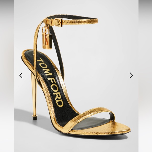 Tom Ford Lock Metallic Stiletto Sandals - Picture 13 of 15
